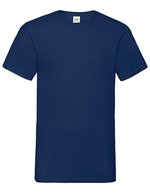 Fruit of the Loom Baumwoll-V-Neck T-Shirt 165 g/m², White S, F270 – Navy