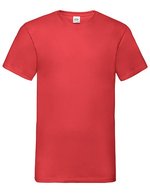Fruit of the Loom Baumwoll-V-Neck T-Shirt 165 g/m², White S, F270 – Red
