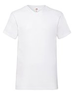 Fruit of the Loom Baumwoll-V-Neck T-Shirt 165 g/m² – White