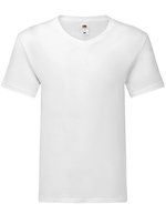 Fruit of the Loom V-Ausschnitt T-Shirt aus gekämmter Baumwolle, White S, F273 – White
