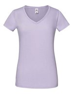 Fruit of the Loom T-Shirt 150 g/m² V-Ausschnitt für Damen, White XS, F274 – Soft Lavender
