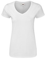 Fruit of the Loom T-Shirt 150 g/m² V-Ausschnitt für Damen, White XS, F274 – White