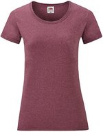 Fruit of the Loom T-Shirt mit Slim-Fit-Schnitt für Damen, Azure Blue XXL, F288N – Heather Burgundy