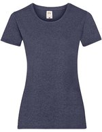 Fruit of the Loom T-Shirt mit Slim-Fit-Schnitt für Damen, Azure Blue XXL, F288N – Vintage Heather Navy