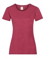 Fruit of the Loom T-Shirt mit Slim-Fit-Schnitt für Damen, Azure Blue XXL, F288N – Vintage Heather Red