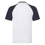 Fruit of the Loom Baseball T-Shirt mit Kontrastkragen, White/Black M, F295 – Bild 3