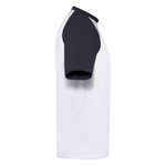 Fruit of the Loom Baseball T-Shirt mit Kontrastkragen, White/Black M, F295 – Bild 4