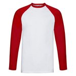 Fruit of the Loom Langarm Baseball T-Shirt mit Raglanärmeln, White/Black S, F296 – Bild 3