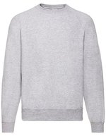 Fruit of the Loom Classic Raglan Sweatshirt Baumwolle-Polyester, Black S, F304 – Chine Gris