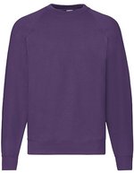 Fruit of the Loom Classic Raglan Sweatshirt Baumwolle-Polyester, Black S, F304 – Violet