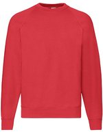 Fruit of the Loom Classic Raglan Sweatshirt Baumwolle-Polyester, Black S, F304 – Rouge