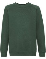 Fruit of the Loom Raglan Sweatshirt aus Baumwolle-Polyester für Kinder, Black 104, F304K – Bottle Green