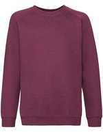 Fruit of the Loom Raglan Sweatshirt aus Baumwolle-Polyester für Kinder, Black 104, F304K – Burgundy