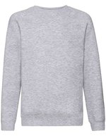 Fruit of the Loom Raglan Sweatshirt aus Baumwolle-Polyester für Kinder, Black 104, F304K – Heather Grey