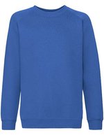 Fruit of the Loom Raglan Sweatshirt aus Baumwolle-Polyester für Kinder, Black 104, F304K – Royal Blue