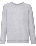 Fruit of the Loom Raglan Sweatshirt 80% Baumwolle für Kinder, Black 104, F304NK – Melange Grigio