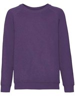 Fruit of the Loom Raglan Sweatshirt 80% Baumwolle für Kinder, Black 104, F304NK – Viola