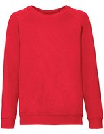 Fruit of the Loom Raglan Sweatshirt 80% Baumwolle für Kinder, Black 104, F304NK – Rosso