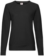 Fruit of the Loom Lightweight Raglan Sweatshirt 240 g/m² für Damen, White XS, F315 – Noir