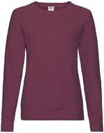 Fruit of the Loom Lightweight Raglan Sweatshirt 240 g/m² für Damen, White XS, F315 – Bordeaux