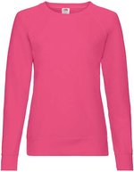 Fruit of the Loom Lightweight Raglan Sweatshirt 240 g/m² für Damen, White XS, F315 – Fuchsia