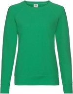 Fruit of the Loom Lightweight Raglan Sweatshirt 240 g/m² für Damen, White XS, F315 – Vert kelly