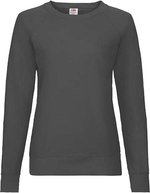 Fruit of the Loom Lightweight Raglan Sweatshirt 240 g/m² für Damen, White XS, F315 – Clair Graphite (Uni)
