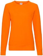 Fruit of the Loom Lightweight Raglan Sweatshirt 240 g/m² für Damen, White XS, F315 – Orange