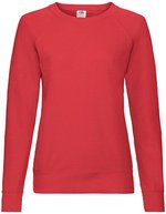 Fruit of the Loom Lightweight Raglan Sweatshirt 240 g/m² für Damen, White XS, F315 – Rouge