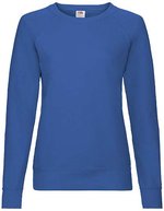 Fruit of the Loom Lightweight Raglan Sweatshirt 240 g/m² für Damen, White XS, F315 – Bleu royal