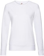 Fruit of the Loom Lightweight Raglan Sweatshirt 240 g/m² für Damen, White XS, F315 – Blanc