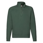 Premium Zip Neck Raglan Sweat – Dark Heather Grey