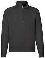 Premium Zip Neck Raglan Sweat – Black