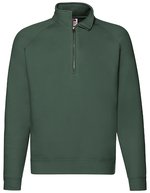 Premium Zip Neck Raglan Sweat – Bottle Green