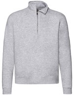 Fruit of the Loom Premium Raglan Sweatshirt mit Reißverschluss, Black S, F382 – Chine Gris