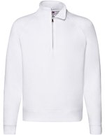 Fruit of the Loom Premium Raglan Sweatshirt mit Reißverschluss, Black S, F382 – Blanc