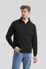 Fruit of the Loom Classic Zip Neck Sweatshirt mit Reißverschluss, Black S, F382N – Bild 1