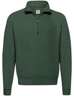 Fruit of the Loom Classic Zip Neck Sweatshirt mit Reißverschluss – Bottle Green