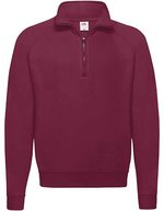 Fruit of the Loom Classic Zip Neck Sweatshirt mit Reißverschluss – Burgundy