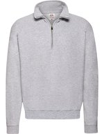 Fruit of the Loom Classic Zip Neck Sweatshirt mit Reißverschluss – Heather Grey