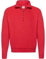 Fruit of the Loom Classic Zip Neck Sweatshirt mit Reißverschluss, Black S, F382N – Rosso