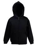 Fruit of the Loom Sweatjacke mit doppelter Kapuze für Kinder, Black 116, F401K – Bild 2
