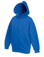 Fruit of the Loom Sweatjacke mit doppelter Kapuze für Kinder, Black 116, F401K – Blu reale