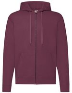 Fruit of the Loom Klassischer Kapuzenpullover mit Metallreißverschluss, Azure Blue S, F401N – Bordeaux