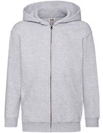 Fruit of the Loom Kapuzenjacke für Kinder, Baumwoll-Polyester-Mix, Azure Blue 116, F401NK – Melange Grigio