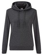 Fruit of the Loom Kapuzensweatshirt Slim Fit Baumwollmix für Damen, Azure Blue XS, F409 – Fonce Chine Gris