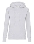 Fruit of the Loom Kapuzensweatshirt Slim Fit Baumwollmix für Damen, Azure Blue XL, F409 – Heather Grey