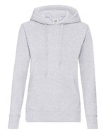 Fruit of the Loom Kapuzensweatshirt Slim Fit Baumwollmix für Damen, Azure Blue XS, F409 – Chine Gris