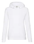 Fruit of the Loom Kapuzensweatshirt Slim Fit Baumwollmix für Damen, Azure Blue XL, F409 – White