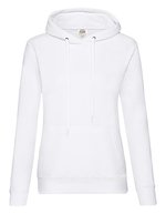 Fruit of the Loom Kapuzensweatshirt Slim Fit Baumwollmix für Damen, Azure Blue XS, F409 – Blanc